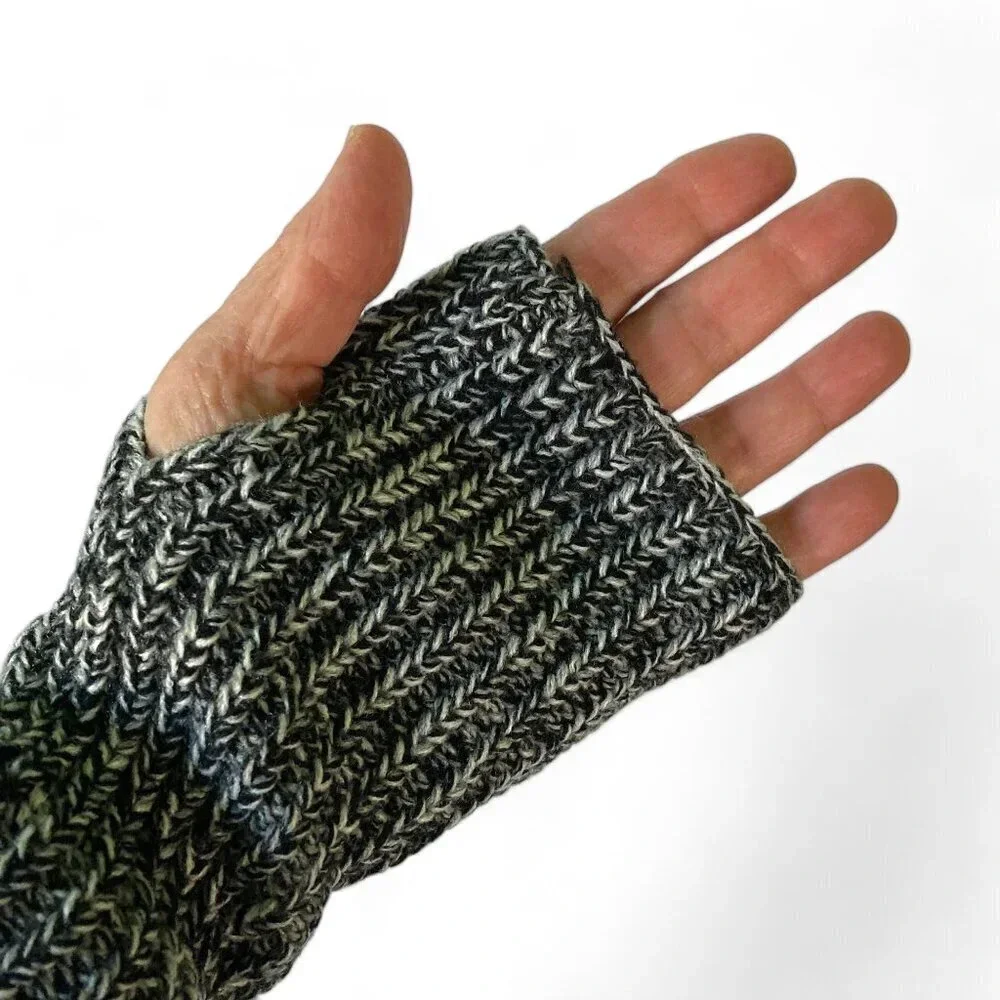 Rebecca Minkoff Black & White‎ Marled Hand Arm Warmers, Acrylic, One Size, NWT